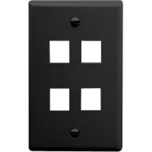 ICC IC107F04BK Classic Faceplate with Ports for EZ HD Style in Single Gang, Black