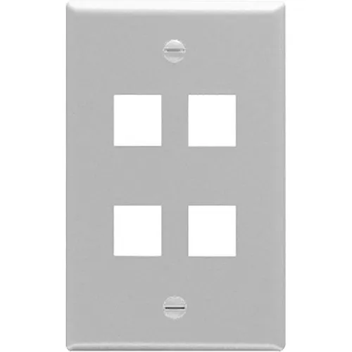 ICC IC107F04GY Classic Faceplate with Ports for EZ HD Style in Single Gang, Gray