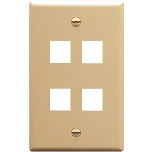 ICC IC107F04IV Single-Gang Classic Faceplate, Ports, EZ/HD Style, White