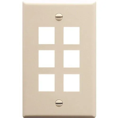 ICC IC107F06AL Classic Faceplate with Ports for EZ HD Style in Single Gang, Almond