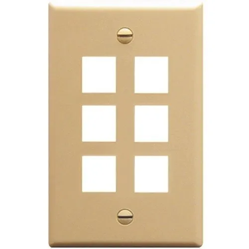 ICC IC107F06IV Classic Faceplate with Ports for EZ HD Style in Single Gang, White