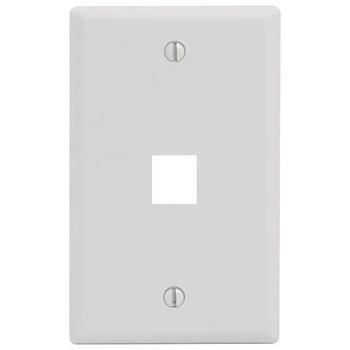 ICC IC107F1CWH Single-Gang Classic Faceplate, One Port, EZ/HD Style, 25-Pack, White