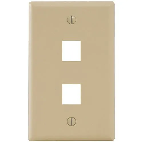 ICC IC107F2CIV Classic Faceplate with 2 Ports for EZ / HD Style in Single Gang, 25-Pack, Ivory
