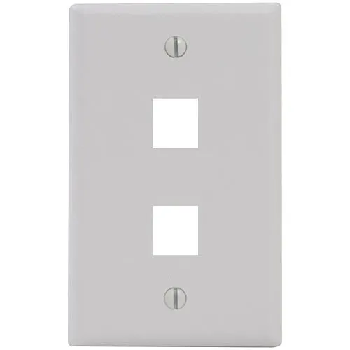 ICC IC107F2CWH Single-Gang Classic Faceplate, Two Ports, EZ/HD Style, 25-Pack, White