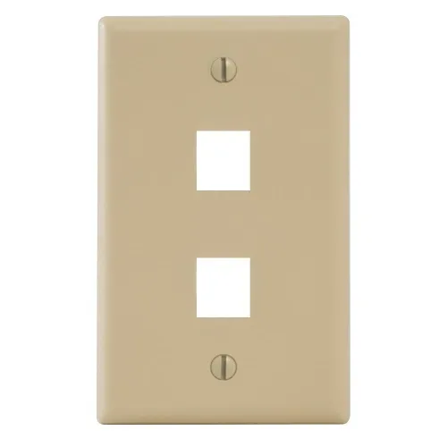 ICC IC107F2TIV 1-Gang 2-Port Wall Plate, Ivory