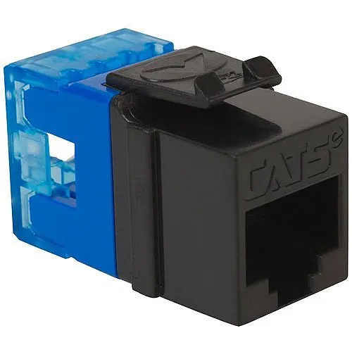 ICC IC107F5CBK CAT5e RJ45 Keystone Jack for HD Style, 25-Pack, Black