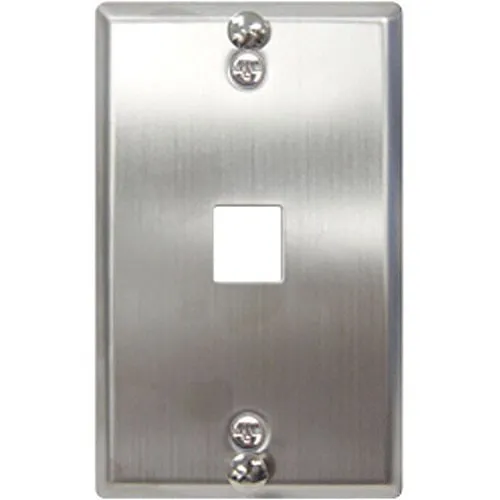 ICC IC107FFWSS Telephone Faceplate with Port for EZ HD Style and Hanging Standoffs, Stainless Steel