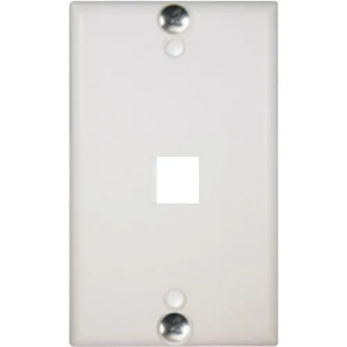 ICC IC107FFWWH Single-Gang Telephone Faceplate with Hanging Standoffs, One Port, EZ/HD Style, White