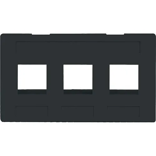 ICC IC107FM3BK Modular Furniture Faceplate with Ports for EZ HD Style, Black