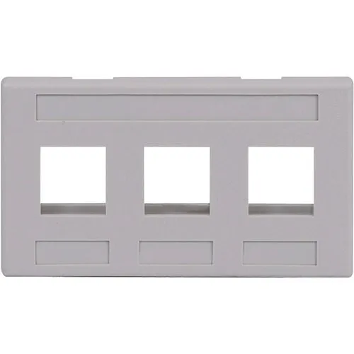 ICC IC107FM3GY Modular Furniture Faceplate with Ports for EZ HD Style, Gray