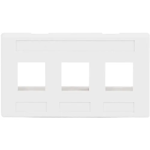 ICC IC107FM3WH Modular Furniture Faceplate with Ports for EZ HD Style, White
