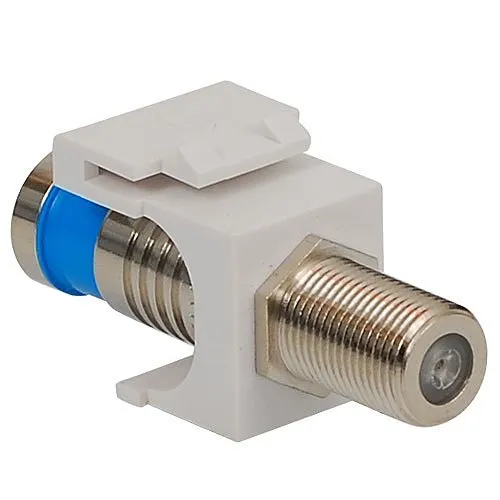 ICC IC107FQGWH F-Type Compression Modular Jack with Nickel Plated Connector in HD Style, White