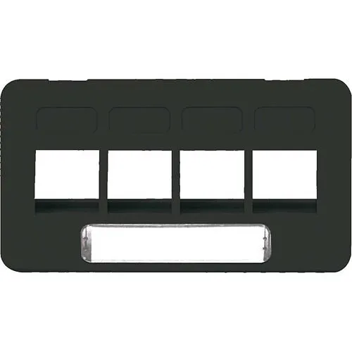 ICC IC107FT4BK 4-Port TIA Furniture Faceplate, Black