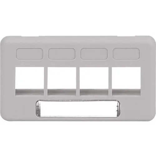 ICC IC107FT4GY Modular Furniture Faceplate with Ports for HD Style in TIA Size, Gray