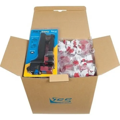 ICC IC107L6VWH CAT6 RJ45 Keystone Jack with JackEasy Tool, EZ Style, White, 400-Pack