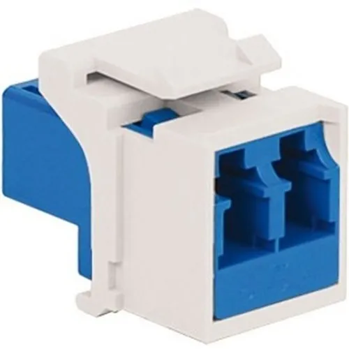 ICC IC107LC2WH LC Fiber Optic Keystone Coupler with Ceramic Sleeves and Duplex Ports, White