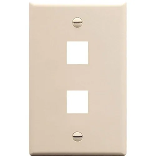 ICC IC107LF2AL Classic Oversized Faceplate with 2-Port in Single Gang, Almond