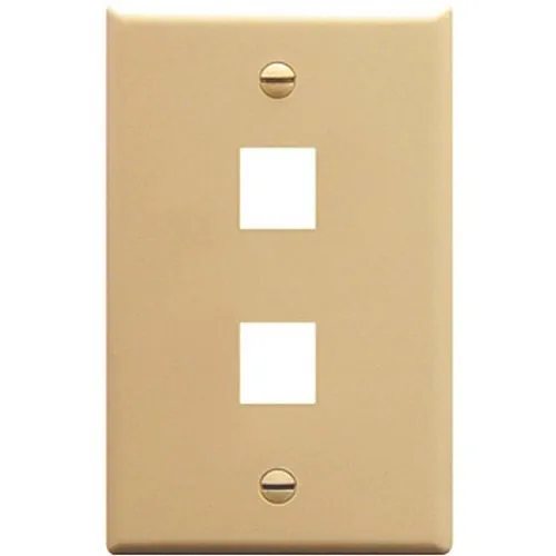 ICC IC107LF2IV Classic Oversized Faceplate with Ports in Single Gang, White