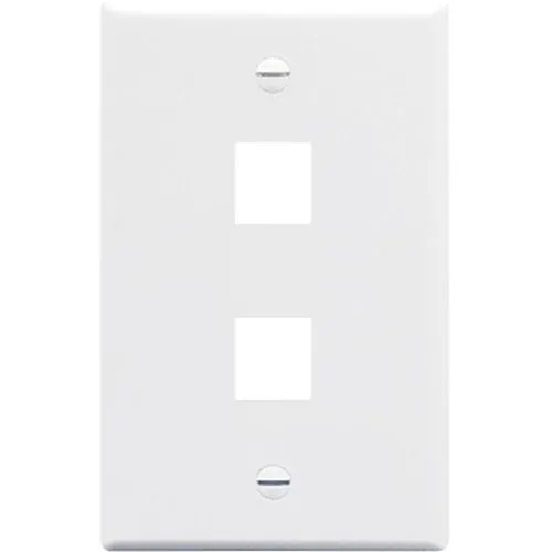 ICC IC107LF2WH Single-Gang Classic Oversized Faceplate, Ports, White