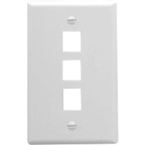 ICC IC107LF3WH Classic Oversized Faceplate with 3-Port in Single Gang, White