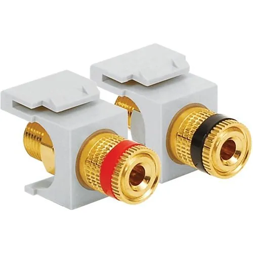ICC IC107PMGWH Binding Post Audio Speaker Connectors, HD Style, Two-Pack, White