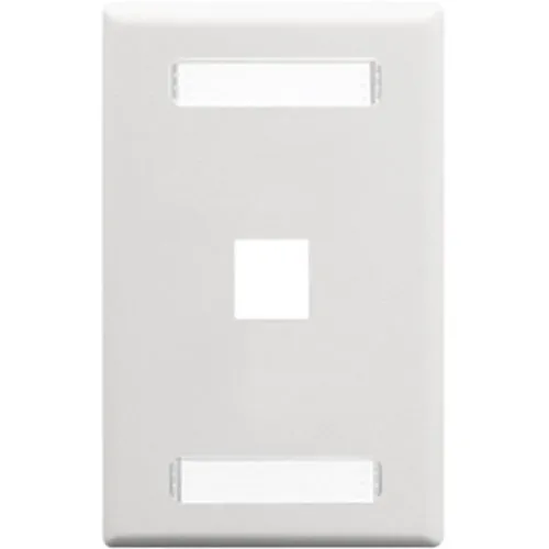ICC IC107S01WH Single-Gang Station ID Faceplate, One Port, EZ/HD Style, White