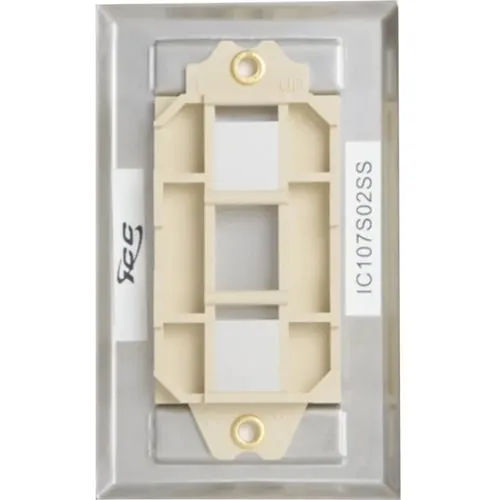 ICC IC107S02SS Station ID Faceplate with 2 Ports for EZ / HD Style in Single Gang, Stainless Steel