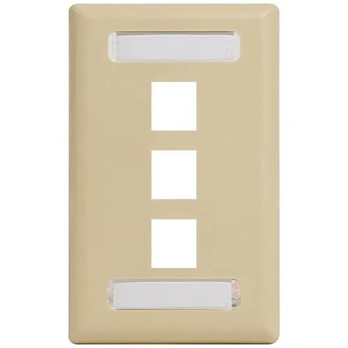 ICC IC107S03IV Station ID Faceplate with Ports for EZ HD Style in Single Gang, White