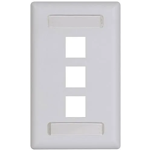 ICC IC107S03WH Station ID Faceplate with Ports for EZ HD Style in Single Gang, White