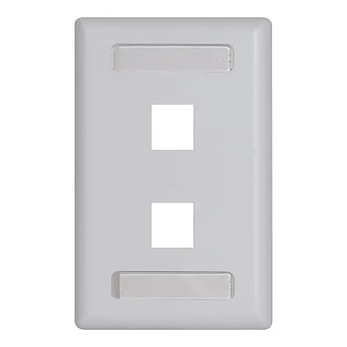 ICC IC107S2TWH Wall Plate, Faceplate, ID, 1-Gang, 2-Port, 10-Pack, White