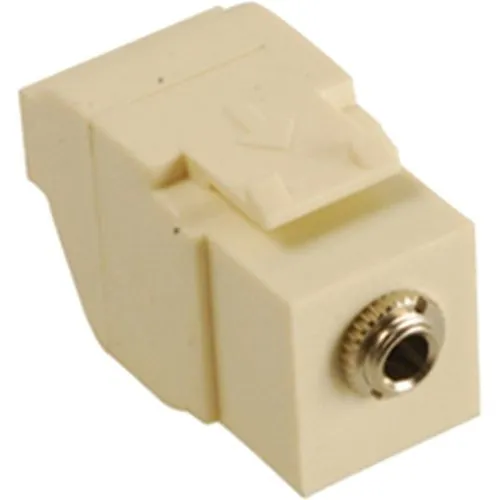 ICC IC107SAPAL 3.5 mm Stereo Audio Coupler Module with Push-pin, Almond