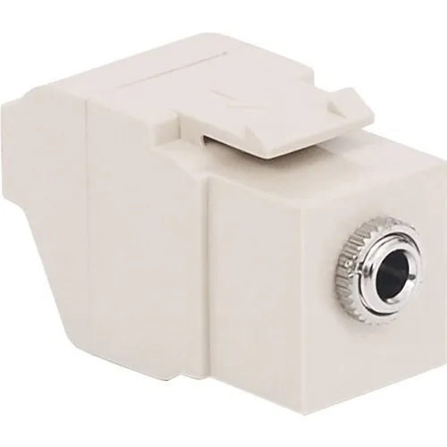 ICC IC107SAPWH 3.5mm Stereo Audio Coupler Module with Push-pin, White