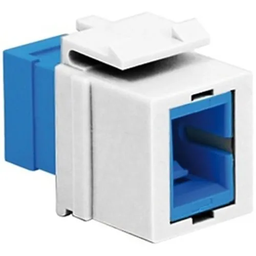ICC SC Fiber Optic Keystone Coupler with Simplex Port, White