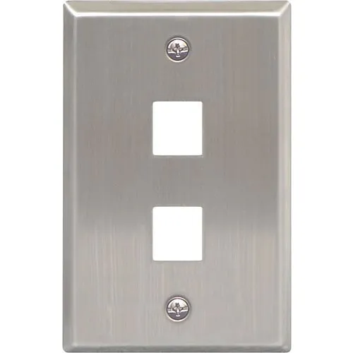 ICC IC107SF2SS Classic Stainless-Steel Faceplate with Ports for EZ/HD Style in Single Gang