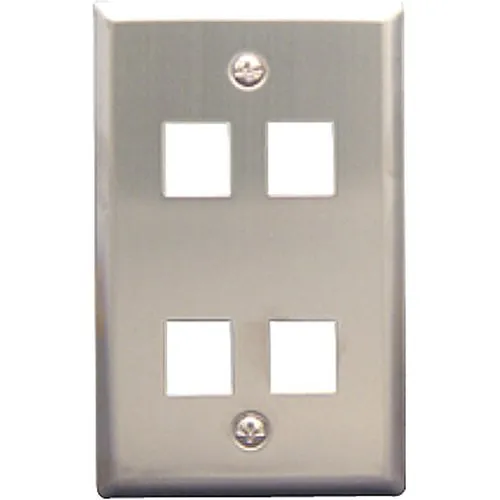 ICC IC107SF4SS Classic Stainless-Steel Faceplate with Ports for EZ HD Style in Single Gang