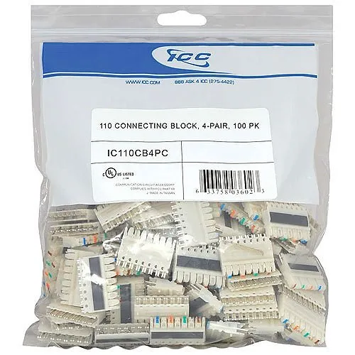 ICC IC110CB4PC 110 Connecting Block Pair, 100-Pack