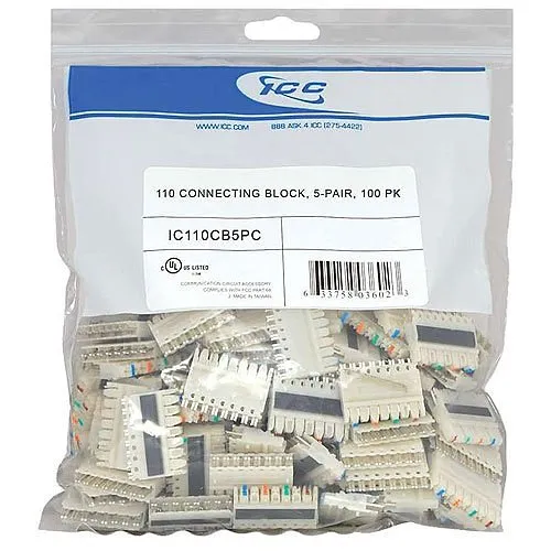 ICC IC110CB5PC 110 Connecting Block Pair, 100-Pack