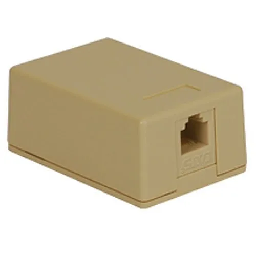 ICC IC625S51IV Surface Mount Box Keystone Jack with CAT5e in 8P8C for EZ, White