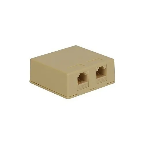 ICC IC625S52IV Surface Mount Box, 8P8C, 2 CAT5E EZ, Ivory