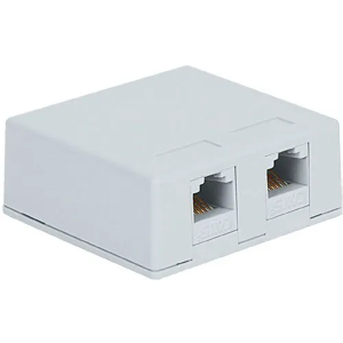 ICC IC625S52WH Surface Mount Box Keystone Jack with CAT5e in 8P8C for EZ, White