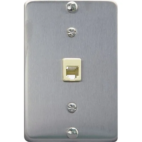 ICC IC630DA6SS Telephone Faceplate with 6P6C, Stainless Steel