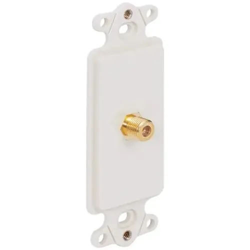 ICC IC630DSFWH F-Type Decorex Insert for RG6 and RG59 Coaxial Cables, White