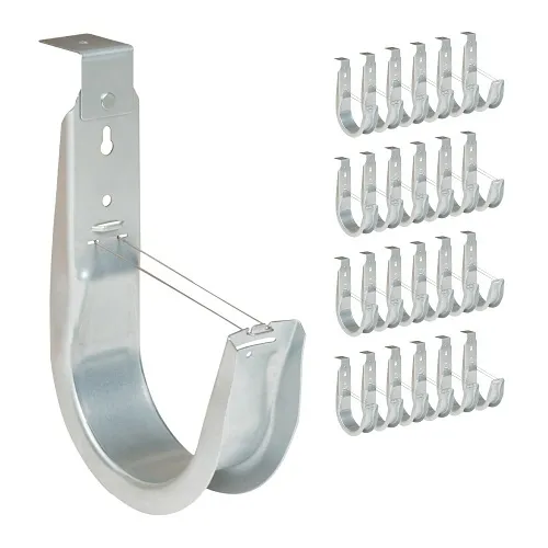 ICC ICCMSJH955 Ceiling Mount J Hook 4" with Retainer Clip, Galvanized Steel Cable Management Hooks for Hanging Cable, Rust-Resistant, EIA and TIA Compliant, 25-Pack