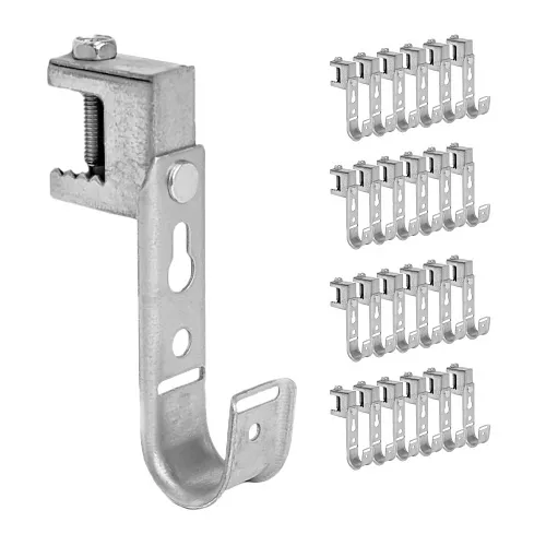 ICC ICCMSJHB22 Beam Clamp J Hook 3/4" Without Retainer Clip, Galvanized Steel Cable Management Hooks for Hanging Cable to Beams, Rust-Resistant, EIA and TIA Compliant, 25-Pack