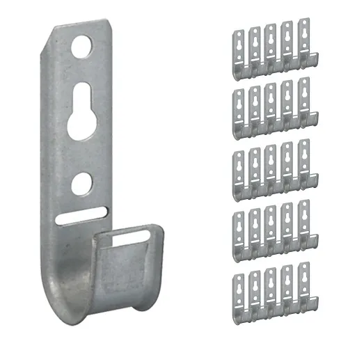 ICC ICCMSJHK22 Wall Mount J-Hook 3/4'' without Retainer Clip, Galvanized Steel Cable Management, 25-Pack