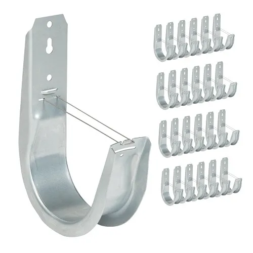 ICC ICCMSJHK55 4" Wall Mount J-Hook for Structured Cabling and Cable Management, Cable Support Hooks with Retainer Clips, Galvanized Steel with Zinc, 25-Pack