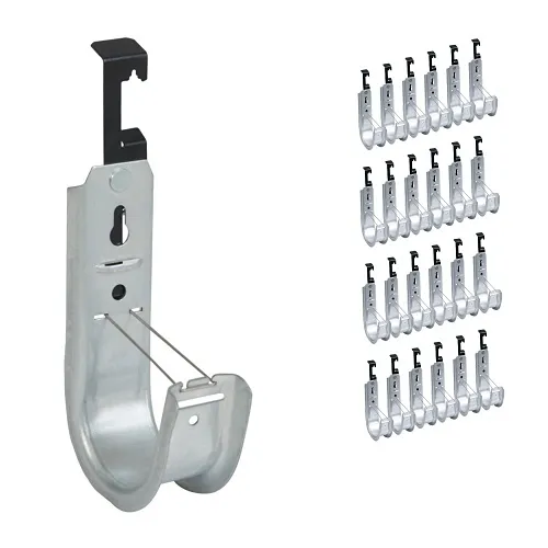 ICC ICCMSJHW44 Batwing J Hook 2" with Retainer Clip, Galvanized Steel Cable Management Hooks for Hanging Cable to Hanger Wire and Threaded Rod, Rust-Resistant, EIA and TIA Compliant, 25-Pack