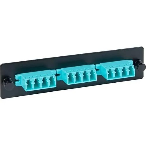 ICC ICFOPL16BG 12-Port Classic LC-LC Fiber-Optic LGX Compatible Adapter Panel with Blue Multimode Adapters