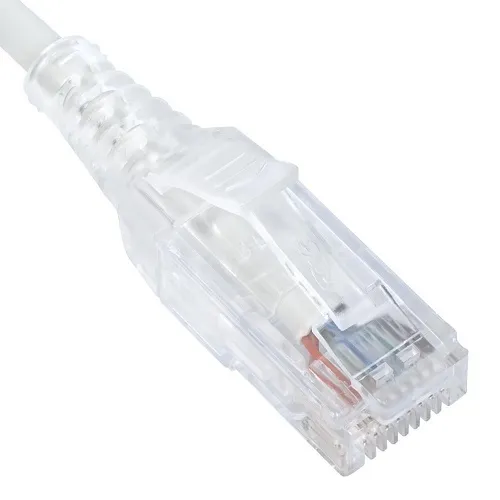 ICC ICPCSH10WH Cat 6 Slim Clear Boot Patch Cord, 10 ', White