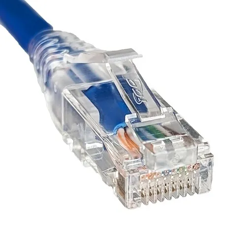 ICC ICPCSH15BL CAT6 Patch Cable, 15' (4.57m), Slim, Clear, Strain Relief, 28 AWG